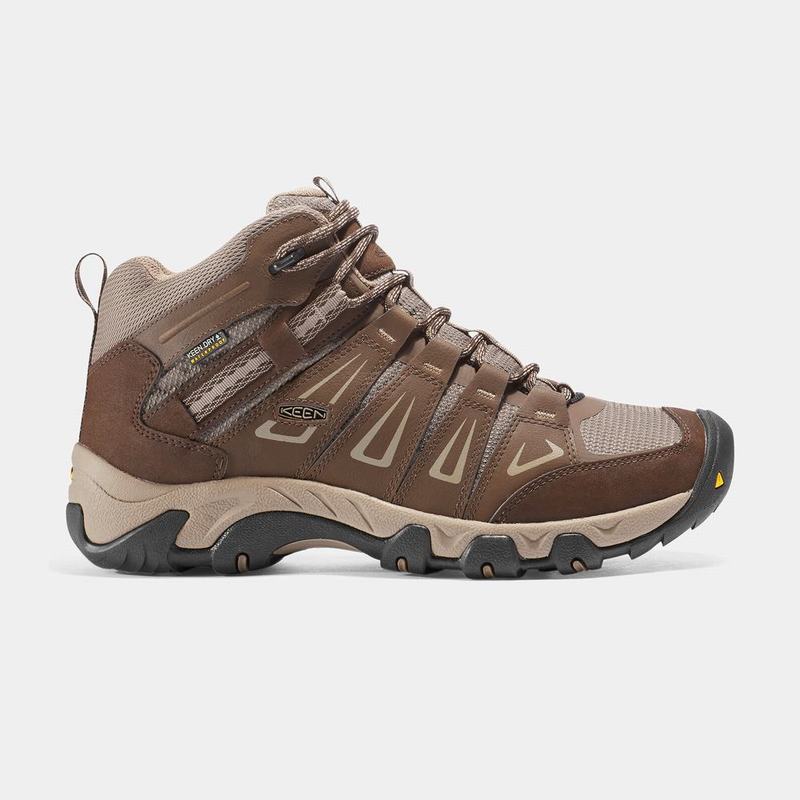 Botas De Montaña Keen Oakridge Waterproof Mid Para Hombre Marrom - Botas Keen Mexico (789061-BEU)